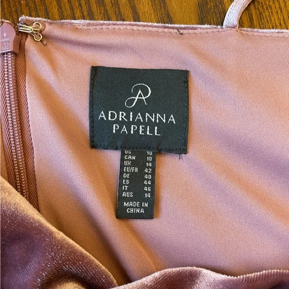 Adrianna Papell Women's Cowl Neck Velvet Gown, Antique Rose - Picture 7 of 8